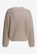 Brunello Cucinelli Waffle Knit Sweater Beige M89302610C9276_50acc6d4-1990-4b23-be7e-e06b36bb36ca