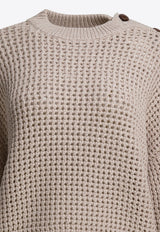 Brunello Cucinelli Waffle Knit Sweater Beige M89302610C9276_50acc6d4-1990-4b23-be7e-e06b36bb36ca