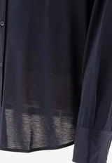 Brunello Cucinelli Silk-Blend Long-Sleeved Shirt Blue MH8366686C6134_18f675a4-98a3-427e-9868-a5a685dd5819