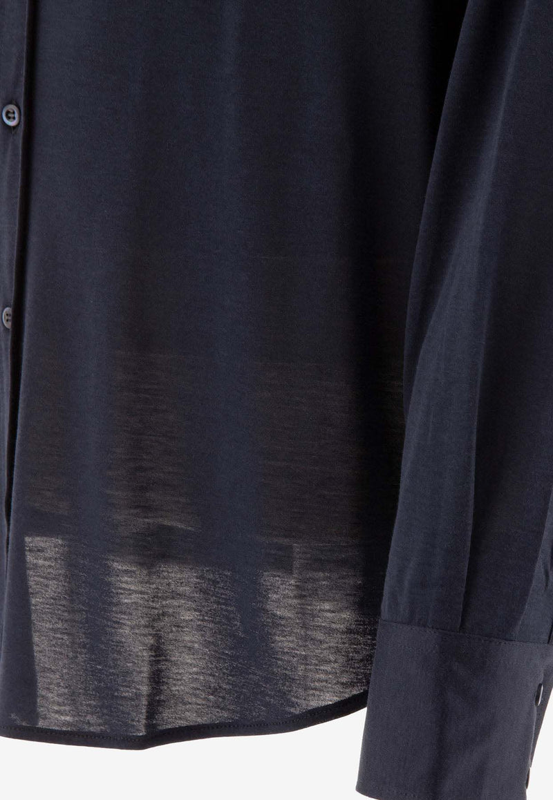 Brunello Cucinelli Silk-Blend Long-Sleeved Shirt Blue MH8366686C6134_18f675a4-98a3-427e-9868-a5a685dd5819