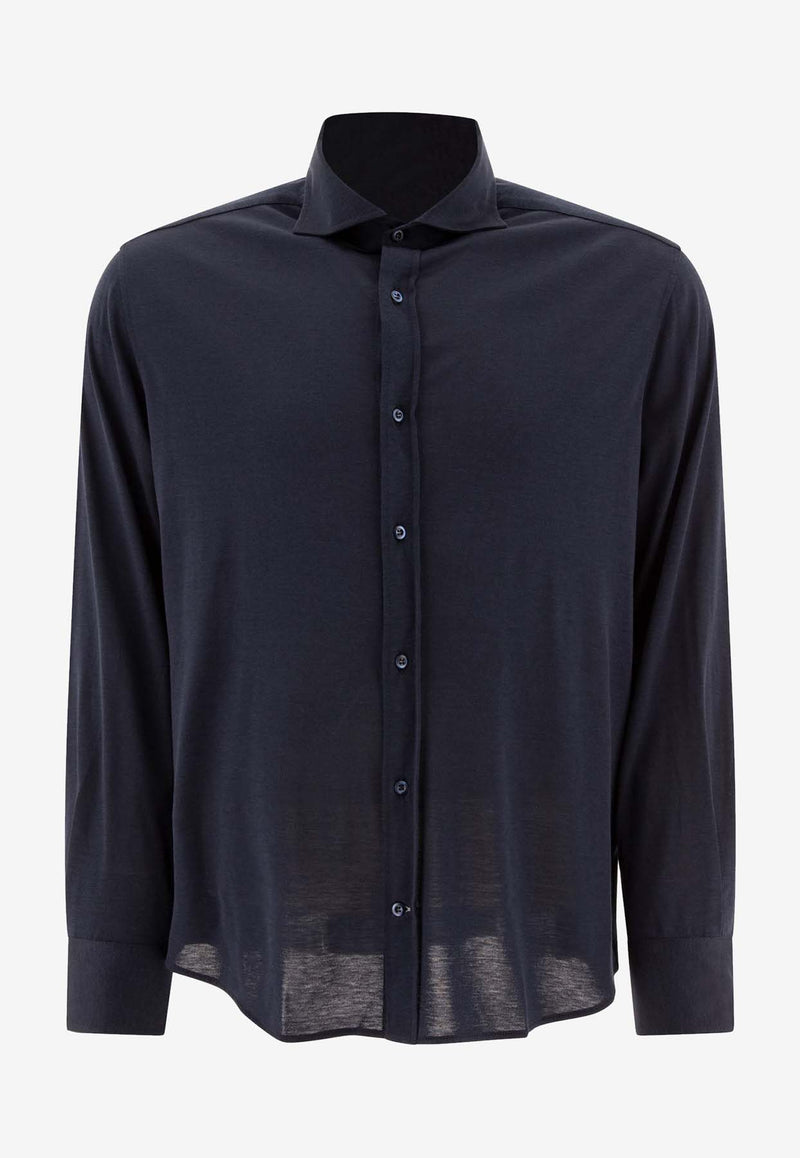 Brunello Cucinelli Silk-Blend Long-Sleeved Shirt Blue MH8366686C6134_18f675a4-98a3-427e-9868-a5a685dd5819