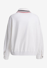 Brunello Cucinelli Striped-Collar Zip-Up Sweatshirt White MN05NHV606C7220_345d210b-25c3-47c2-a292-25e3a6142424