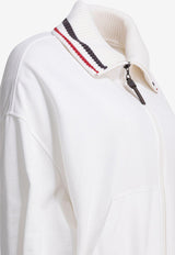 Brunello Cucinelli Striped-Collar Zip-Up Sweatshirt White MN05NHV606C7220_345d210b-25c3-47c2-a292-25e3a6142424