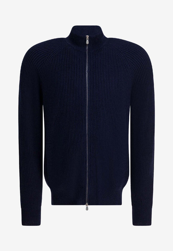 Brunello Cucinelli Ribbed Zip-Up Cardigan Blue MNI708616C2425_145f41df-9903-4905-8646-0932971936bd