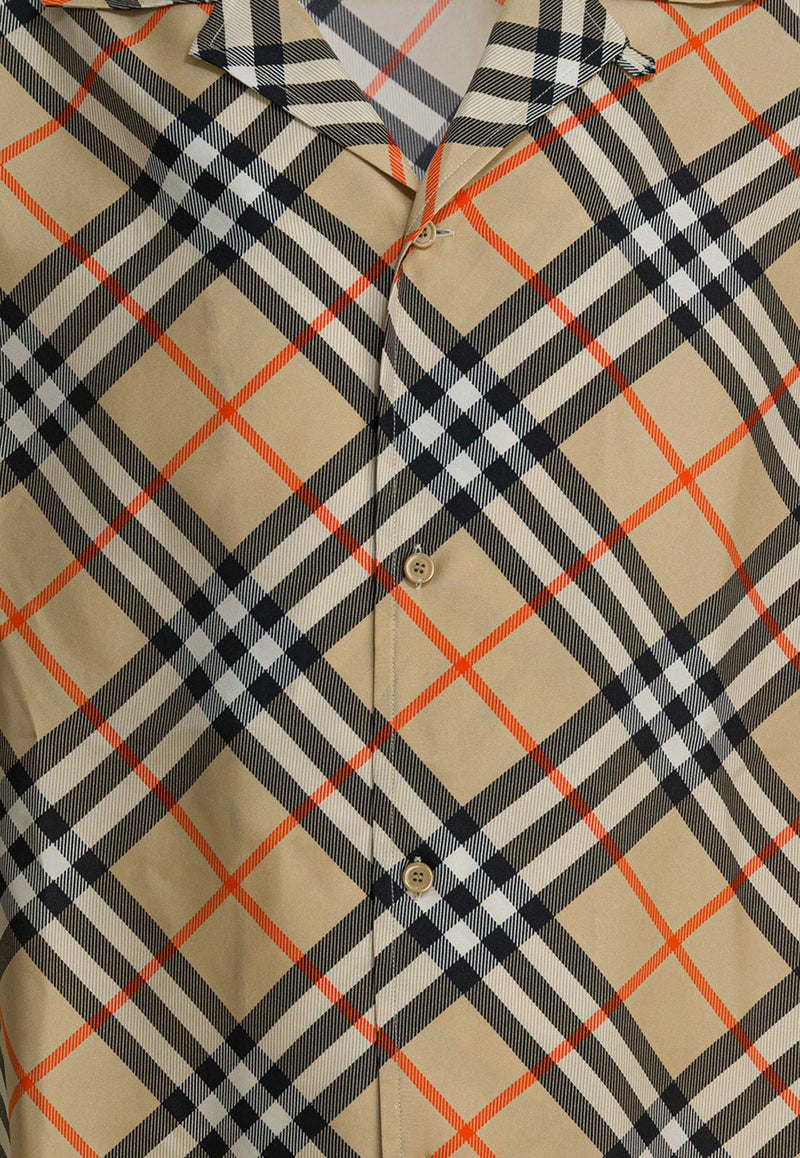Burberry Vintage Check Oversized Silk Shirt Beige 8091202_11fd9b7e-e4df-4ad2-b782-97c567dd4c50