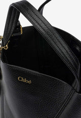 Chloé Small Spin Tote Bag in Grained Leather Black CH25SS812N84001_1829291b-7fa3-4698-8344-97f3ade1a8a4