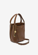 Chloé Small Spin Tote Bag in Grained Leather Brown CH25SS812N8426M_8e580533-9afa-47d1-b618-234dc9c5f1c9