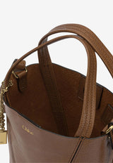 Chloé Small Spin Tote Bag in Grained Leather Brown CH25SS812N8426M_8e580533-9afa-47d1-b618-234dc9c5f1c9