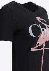 Chloé Flamingo Logo T-shirt Black CH26SJH08194070_63509c46-a15d-4826-ae8a-4d3d65b6b4ce