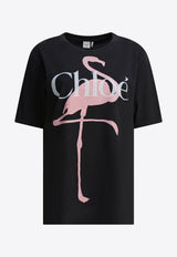 Chloé Flamingo Logo Oversized T-shirt Black CH26SJH20807070_38dfdd7b-d007-4be6-ba64-3e928b803b10