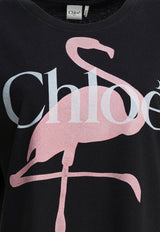 Chloé Flamingo Logo Oversized T-shirt Black CH26SJH20807070_38dfdd7b-d007-4be6-ba64-3e928b803b10