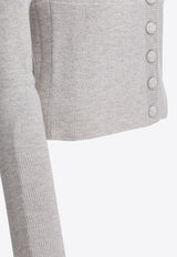 Chloé Printed Buttoned Cardigan Gray CH26SMC0353000N_303af2fe-d120-4d70-8b85-79dae6444f05