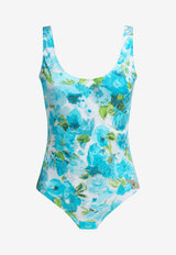 Chloé Floral Print One-Piece Swimsuit  Blue CH26UMB2334291J_56eeae58-1b14-40e4-aa18-76d8239c3303