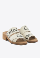 Chloé Woody 45 Printed Mules  White