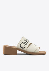 Chloé Woody 45 Printed Mules  White