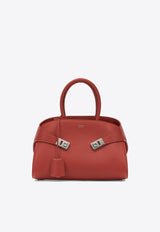 Ferragamo Medium Hug Calf Leather Top Handle Bag Red 0766761_141dad95-939a-4abf-8078-b2b6631c58e8