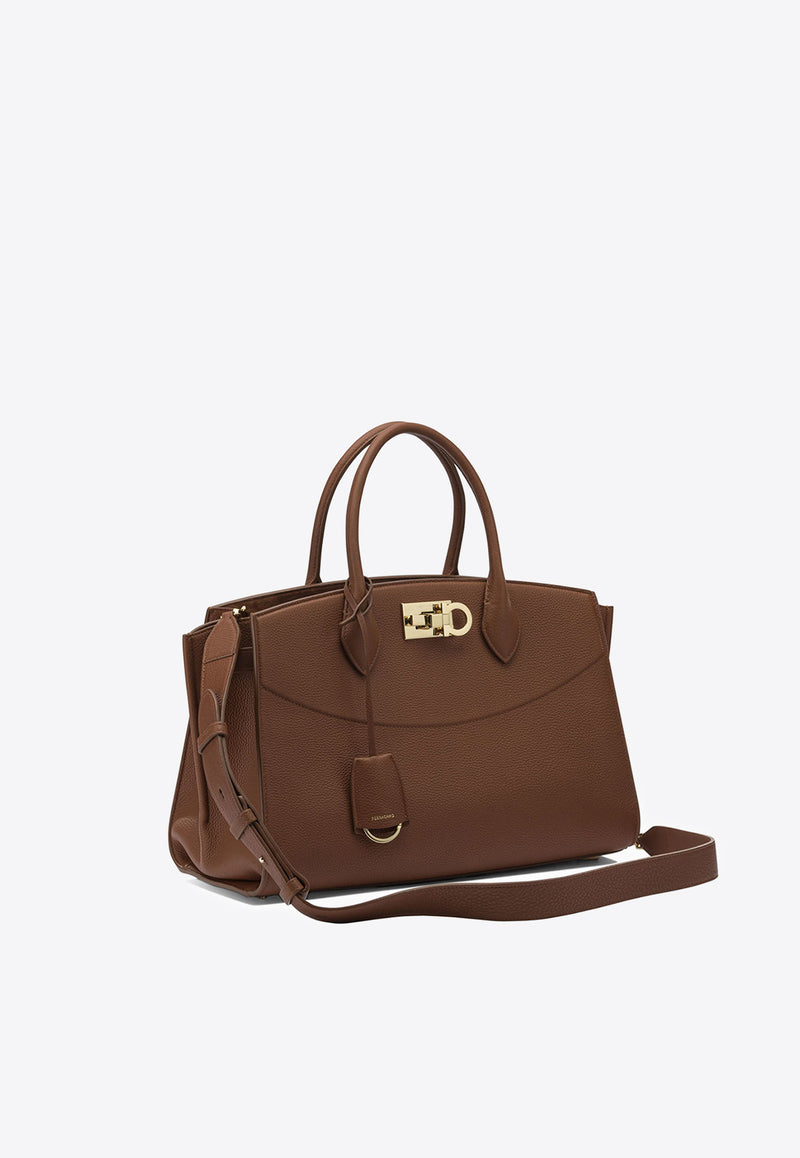 Ferragamo Medium Studio Soft Top Handle Bag Brown 0785997_41f77f84-77fb-42b6-9ea9-831292aa4be5