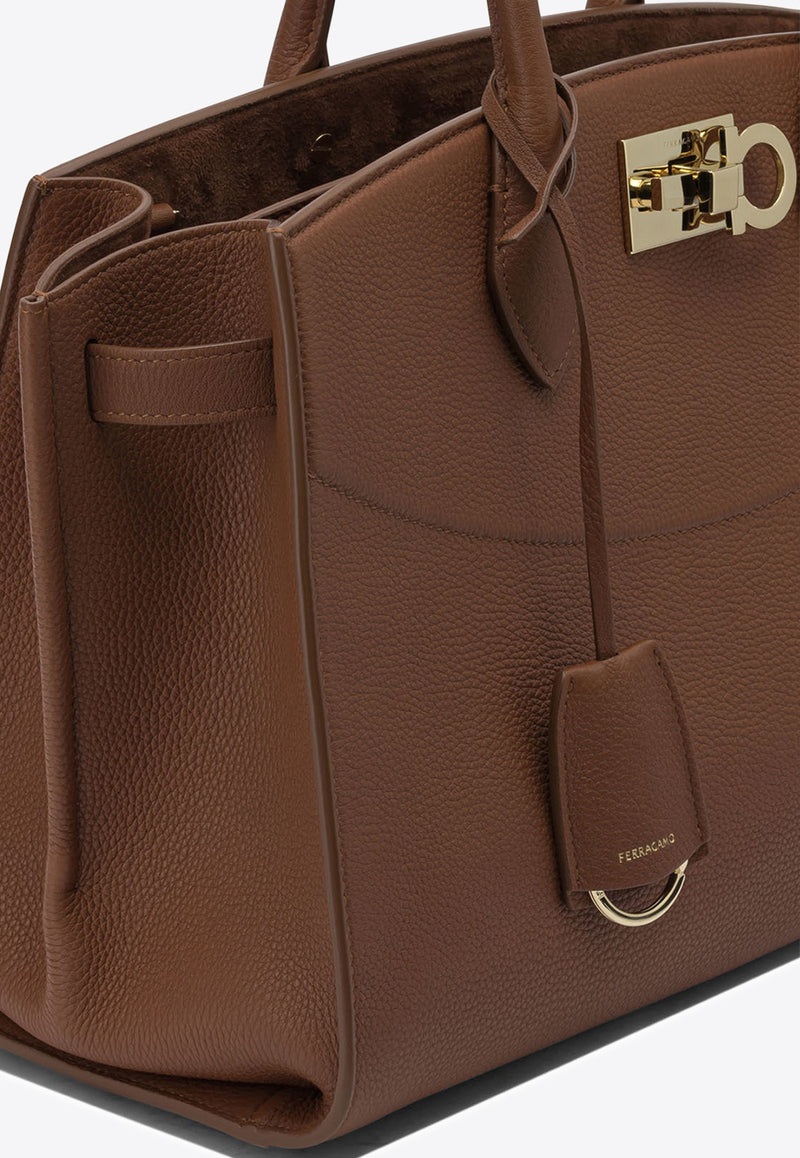 Ferragamo Medium Studio Soft Top Handle Bag Brown 0785997_41f77f84-77fb-42b6-9ea9-831292aa4be5