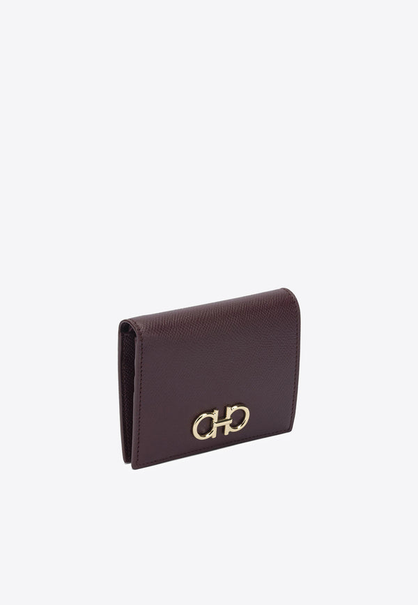 Ferragamo Gancini Compact Leather Wallet Plum 0789858_f5f78c1b-62d8-4587-9c6c-6053ef3e3328