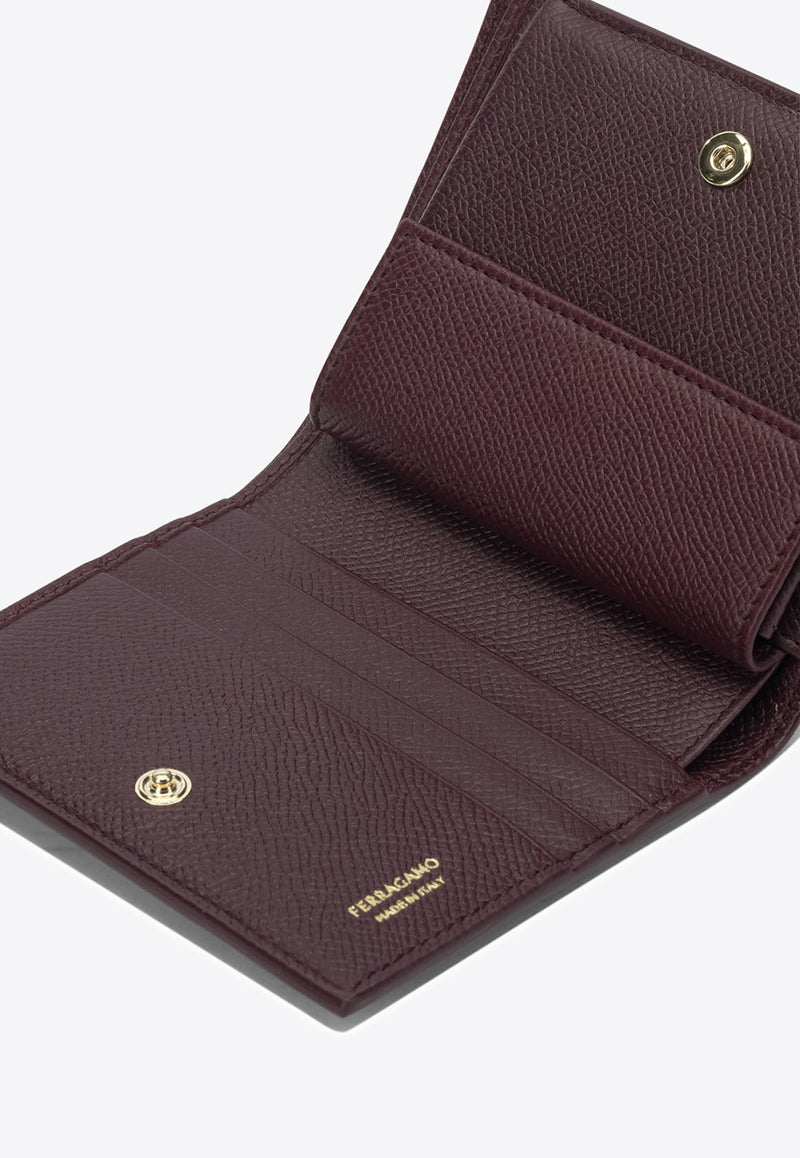Ferragamo Gancini Compact Leather Wallet Plum 0789858_f5f78c1b-62d8-4587-9c6c-6053ef3e3328