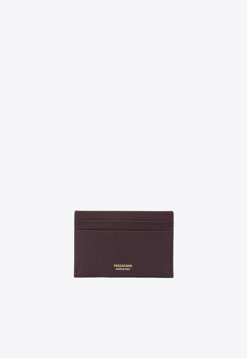 Ferragamo Gancini-Buckle Leather Cardholder Plum 0789861_126705b7-e567-4fa9-866f-480df0da3a81