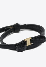 Ferragamo Mini Bow Leather Bracelet Black 0791145_bf205ede-1380-4118-9819-f00b1bb3b344