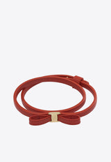 Ferragamo Leather Bow Bracelet Red 0791146_9c4110ae-2f50-4796-b64f-52ad97c92f8d