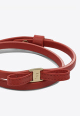 Ferragamo Leather Bow Bracelet Red 0791146_9c4110ae-2f50-4796-b64f-52ad97c92f8d