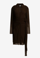 GANNI Mini Chemise Dress Brown A1030222ZWX_8cea187f-a0a8-4bc3-ba33-ea840560b1d3