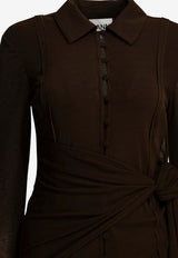 GANNI Mini Chemise Dress Brown A1030222ZWX_8cea187f-a0a8-4bc3-ba33-ea840560b1d3