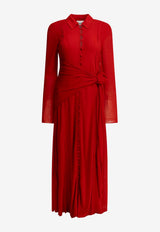 GANNI Maxi Chemise Dress Red A103048406P_fe7ba655-bb9b-4d00-9630-453b182c1d69