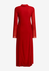 GANNI Maxi Chemise Dress Red A103048406P_fe7ba655-bb9b-4d00-9630-453b182c1d69