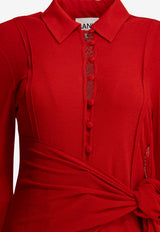 GANNI Maxi Chemise Dress Red A103048406P_fe7ba655-bb9b-4d00-9630-453b182c1d69