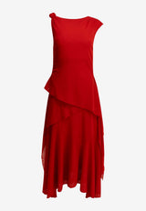 GANNI Draped Midi Dress Red A103048706P_4495b4b5-ae18-4d75-9ad9-33a5ba55b080