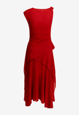 GANNI Draped Midi Dress Red A103048706P_4495b4b5-ae18-4d75-9ad9-33a5ba55b080