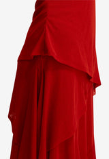 GANNI Draped Midi Dress Red A103048706P_4495b4b5-ae18-4d75-9ad9-33a5ba55b080