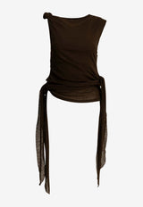 GANNI Draped Tank Top Brown A1040289ZWX_a4245d65-beef-4953-a67c-77bdc66c6349