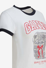 GANNI Kitty Print T-shirt White A1050030151_8f24061b-0780-496e-ad11-bc16c6377a0a