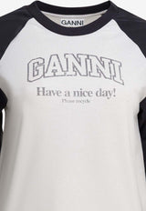 GANNI Long-Sleeved Baseball T-shirt White A1050058151_af7e55ed-aa35-4834-b494-fe55b6871bff