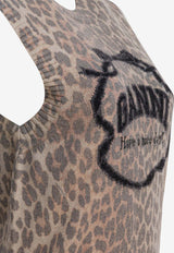 GANNI Leopard Print Wool Vest Brown A1070044943_23e73a3d-ad78-4c8d-ae50-bde5818306af