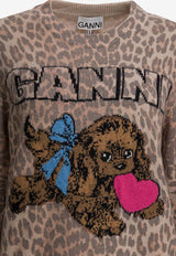 GANNI Puppy Print Wool Sweater Brown A1070147943_646b41d1-7763-4c05-89bc-7c61391cc822