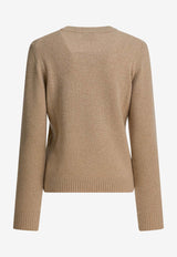 GANNI Intarsia Knit Banana Sweater Beige A1070265118_daace9bf-78dd-4fc4-a35e-f72bd1481b32