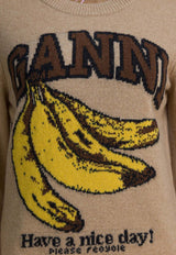 GANNI Intarsia Knit Banana Sweater Beige A1070265118_daace9bf-78dd-4fc4-a35e-f72bd1481b32