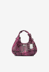 GANNI Mini Hobo Bag in Snakeskin Print Leather Pink B207012009Z_579248d4-e8b2-4e32-b8ee-b910a7669489