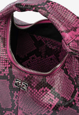 GANNI Mini Hobo Bag in Snakeskin Print Leather Pink B207012009Z_579248d4-e8b2-4e32-b8ee-b910a7669489