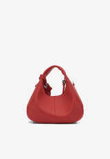 GANNI Mini Hobo Bag in Grained Leather Red B207012306P_821771b5-e2a6-4fcb-9b17-2c020bd4c487