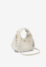 GANNI Mini Hobo Bag in Grained Leather White B2070129135_5415a70d-ddff-40d9-8c2d-fb4270e0ac69
