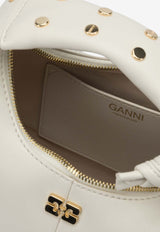 GANNI Mini Hobo Bag in Grained Leather White B2070129135_5415a70d-ddff-40d9-8c2d-fb4270e0ac69