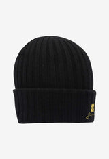 GANNI Logo Ribbed Beanie Black B3020103099_23b05e6e-c7af-4a8e-84eb-348c14d4b7b1