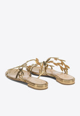 Gianvito Rossi Flavia Asymmetrical Sandals Gold